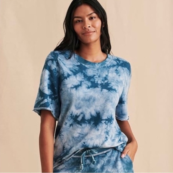 Faherty Go Easy Tee Blue Dye Short Sleeve - Picture 1 of 10